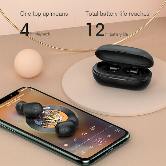 Haylou GT2S In-ear Bluetooth Handsfree Ακουστικά με Θήκη Φόρτισης Μαύρα
