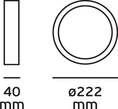 VK Lighting Кръгла На открито LED Панел 18W с Студено бяло Светлина 6000К 22.2см.