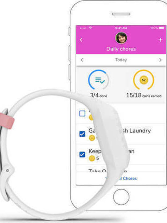 Garmin Детски Часовник Vivofit Jr 3 с Силиконова Каишка Бял