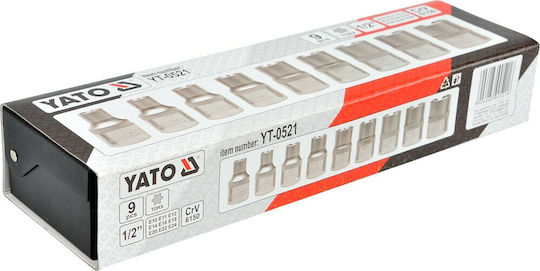 Yato Torx Steckdosen mit Rahmen Gastgeber 1/2" Set 9Stücke