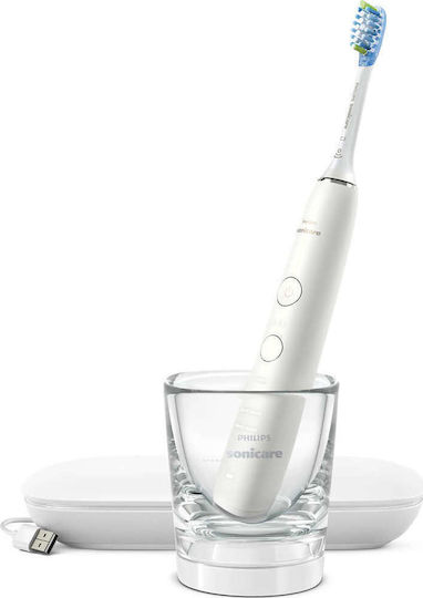 Philips Sonicare DiamondClean 9000 Electric Toothbrush with Timer, Pressure Sensor, and Travel Case White