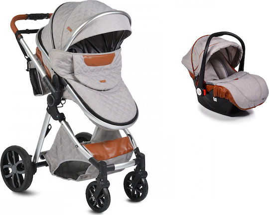 Cangaroo Alma Adjustable 3 in 1 Baby Stroller Suitable for Newborn Light Grey 7.5kg