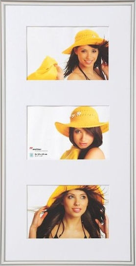 Walther Wall-Mounted Multi 3-Photo Metallic Silver 13x18 Picture Frame