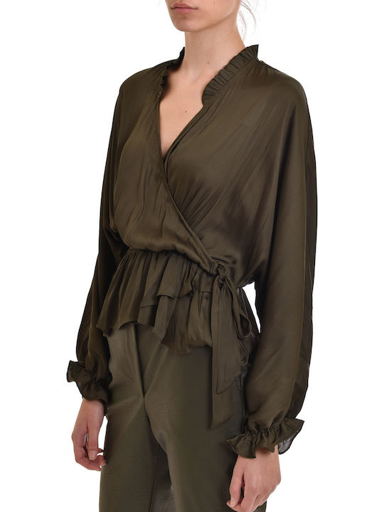 Nekane Blouse Seila Wrap With Lacing-Khaki (JH.SEILA-212)