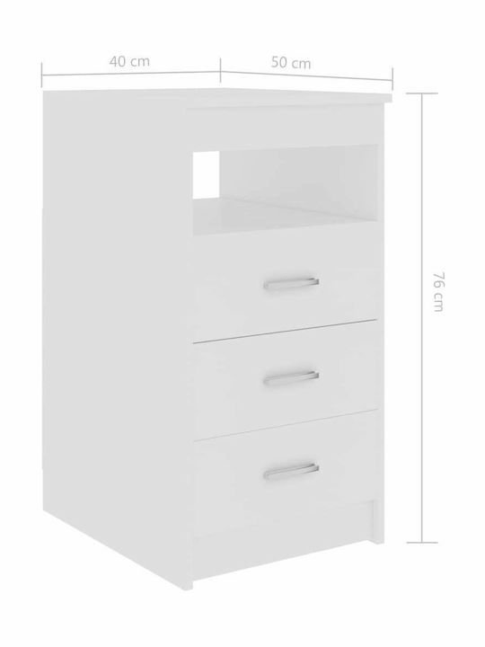 Бюро Дървено Бяло 140x50x76см
