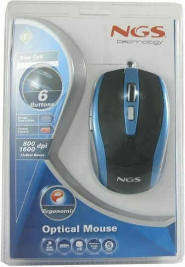 NGS Bluetick Wired Mouse Blue