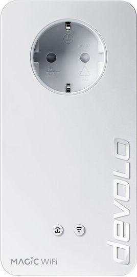Devolo Magic 2 WiFi next Powerline Wi‑Fi 5 with Passthrough Socket and 2 Gigabit Ethernet Ports