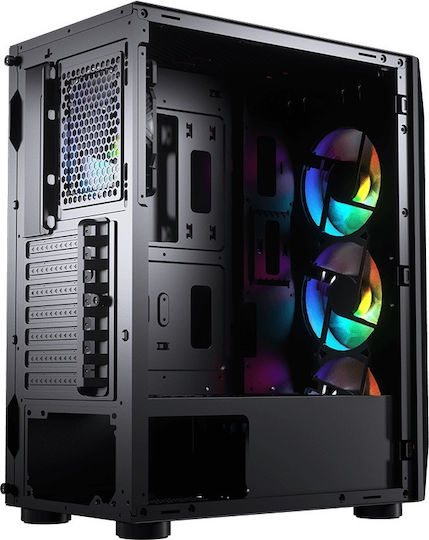 Cougar MX410 Mesh-G RGB Gaming Midi Tower Κουτί Υπολογιστή με Πλαϊνό Παράθυρο Μαύρο