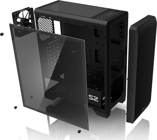 Zalman S2 Gaming Midi Tower Κουτί Υπολογιστή με Πλαϊνό Παράθυρο Μαύρο