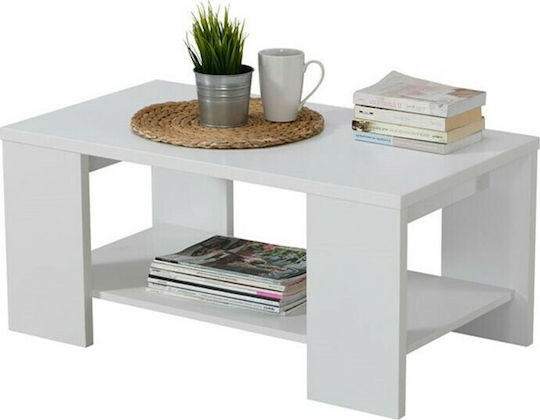 Rechteckiges Zentral Kaffeetisch Union Holz Weiß M90.5xL50.5xH41.5cm