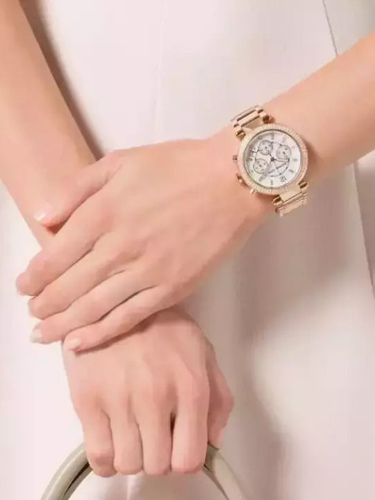 Michael Kors Parker Ρολόι Μπαταρίας με Μεταλλικό Μπρασελέ Michael Kors Parker Ρολόι Μπαταρίας με Μεταλλικό Μπρασελέ