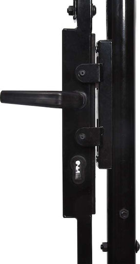 vidaXL Poartă de Gard din Metal cu Garduri în Culoarea Negru 2.25x4.0m
