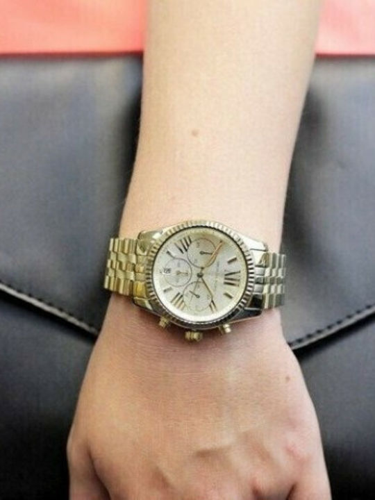 Michael Kors Lexington Ρολόι Μπαταρίας με Μεταλλικό Μπρασελέ Michael Kors Lexington Ρολόι Μπαταρίας με Μεταλλικό Μπρασελέ