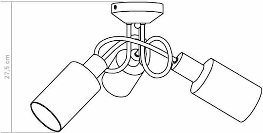 vidaXL Ceiling Mount Light 50cm Silver with Socket E14