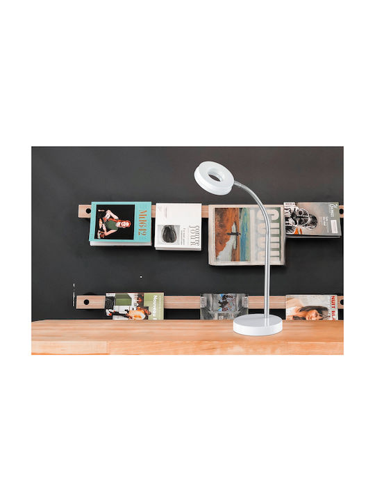Trio Lighting Rennes LED Φωτιστικό Γραφείου με Εύκαμπτο Βραχίονα σε Λευκό Χρώμα