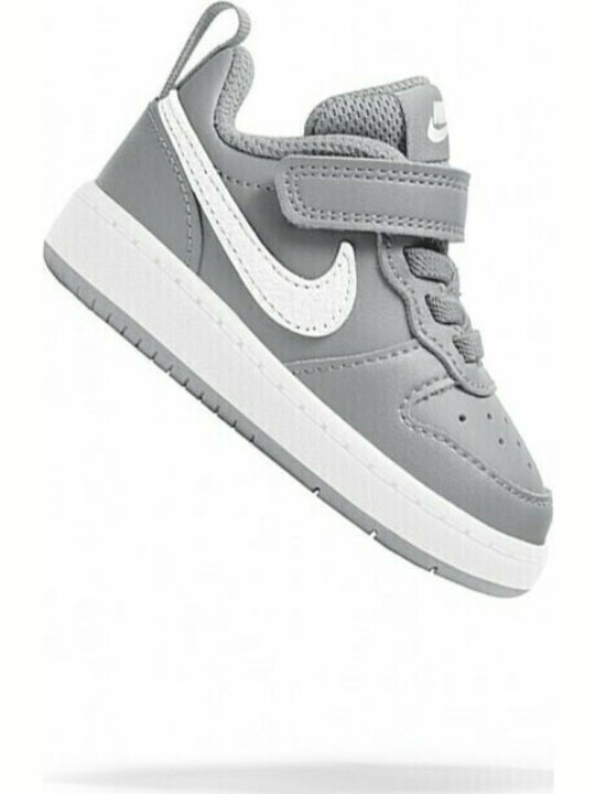 Court Borough Low 2 Kids Sports Shoes with Hoop & Loop Closure Gray