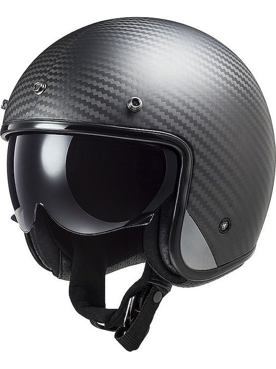 LS2 BOB CARBON Carbon Matt Motorcycle Helmet Jet ECE 22.05 900gr with Sunvisor OF601