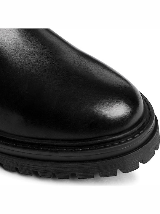 Anatomic Leather Riding Boots with Zipper D Iridea C Black