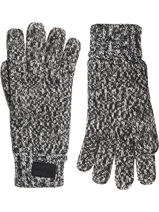 Superdry Stockholm Black/White Ανδρικά Πλεκτά Γάντια