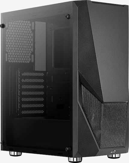 Aerocool Zauron v1 FRGB-G-BK-v1 Gaming Midi-Turm Computergehäuse mit Seitenfenster Schwarz