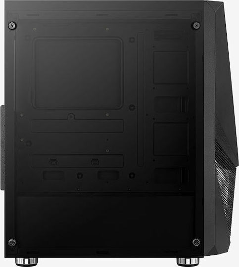 Aerocool Zauron v1 FRGB-G-BK-v1 Gaming Midi-Turm Computergehäuse mit Seitenfenster Schwarz