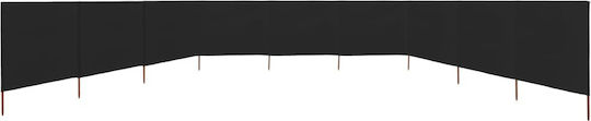 vidaXL Black Fabric Fence Panel 80cm x 12m