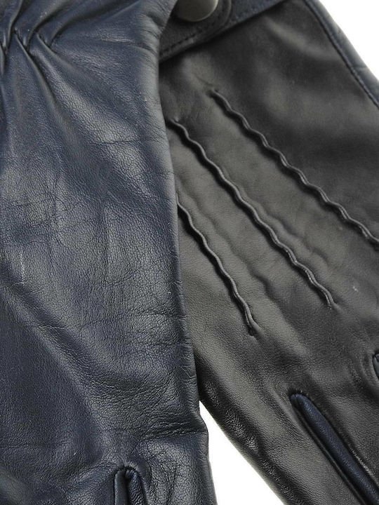 Men's Leather Gloves Black/Blue 98950