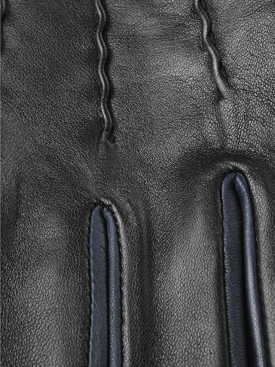 Men's Leather Gloves Black/Blue 98950