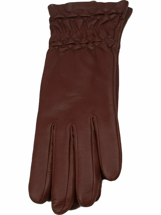 Guy Laroche Women's Leather Gloves Tabac Brownc Brown 98875