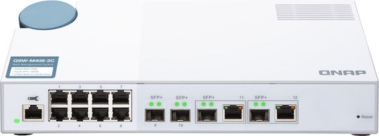 QNap QSW-M408-2C Managed L2 Switch με 8 Θύρες Gigabit (1Gbps) Ethernet και 4 SFP Θύρες