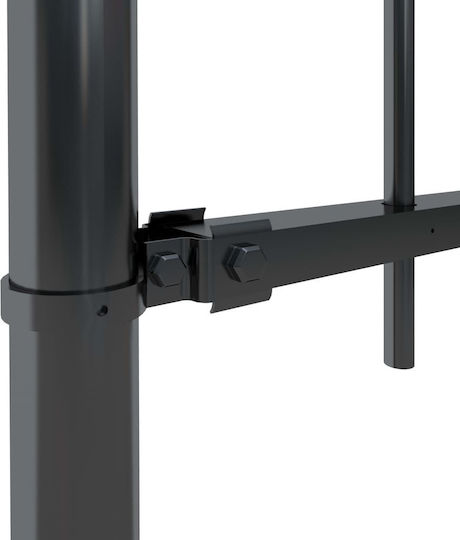 vidaXL Garduri din Metal cu Garduri în Culoarea Negru 1.5x1.7m