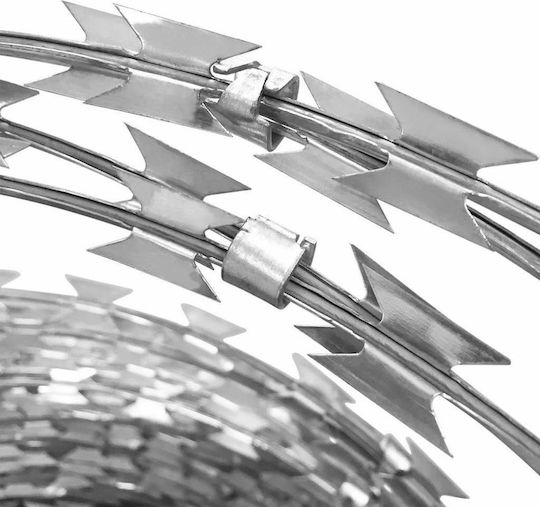 vidaXL Wire Fencing Razor Wire Gray 60m