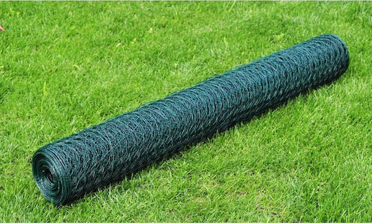 vidaXL Wire Fencing Galvanized with PVC Coating Green 1x25m