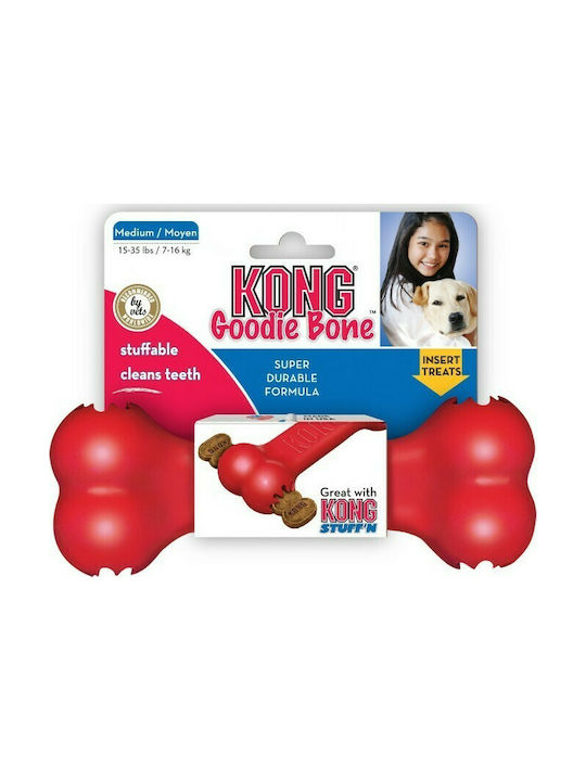 Kong Goodie Knochen-Spielzeug Hund Kauspielzeug aus Gummi Mittel 18εκ. Rot