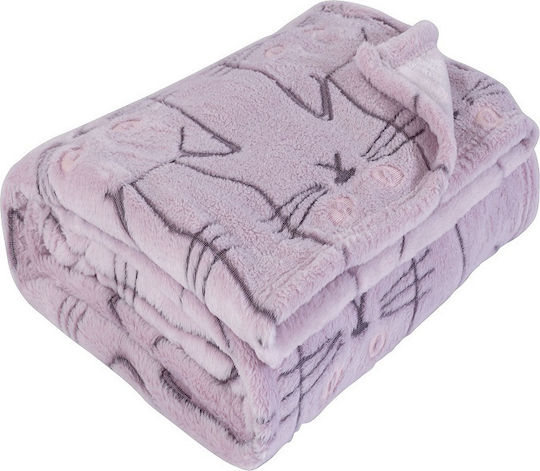 Das Home Κουβέρτα Κούνιας Fleece Ροζ 110x150εκ.