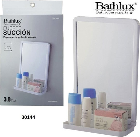 Bathlux 30144 Ορθογώνιος από Πλαστικό με Ράφι 20x30cm Λευκός