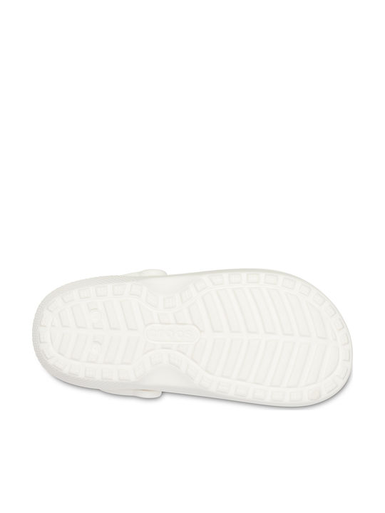 Crocs Classic Lined Clog Ανατομικά Σαμπό με Γούνα Λευκά 203591-10M