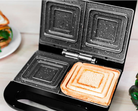 Cecotec Rock'nToast Square Sandwich Maker for for 2 Sandwiches Sandwiches 750W Inox