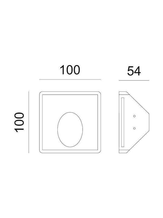 Aca Trimless Mavis Platz Gips Einbau Spot mit Fassung GU10 Weiß 10x10cm.