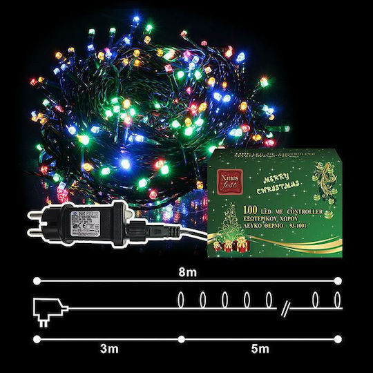 100 Λαμπάκια LED 8μ. RGB σε Σειρά