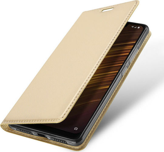 Dux Ducis Skin Pro Book Δερματίνης Χρυσό (Pocophone F1)