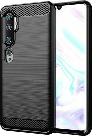 Hurtel Brushed Carbon Back Cover Silicone Black (Xiaomi Mi 10 / Mi 10 Pro)