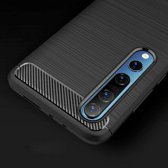 Hurtel Brushed Carbon Back Cover Silicone Black (Xiaomi Mi 10 / Mi 10 Pro)