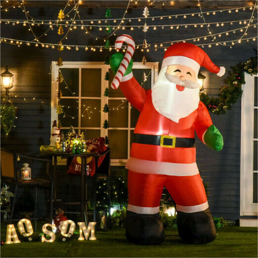 Inflatable Illuminated Santa Claus Electric Red 243x125x95cm