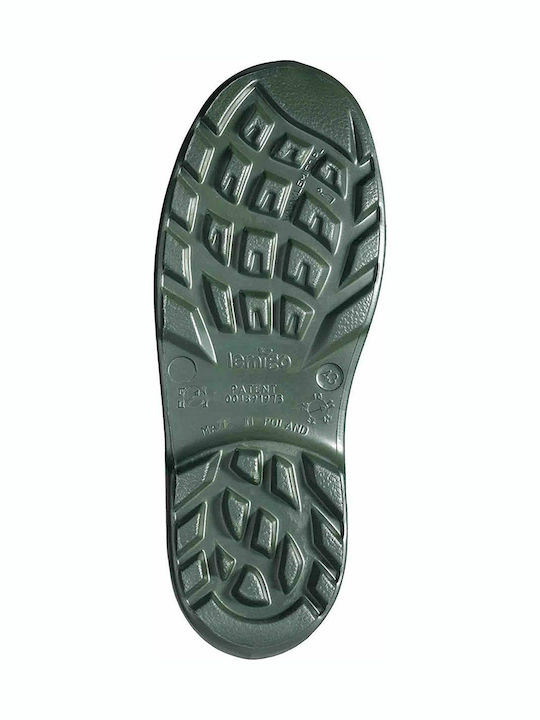 Lemigo Greenlander Work Wellies Knee with Fur Green