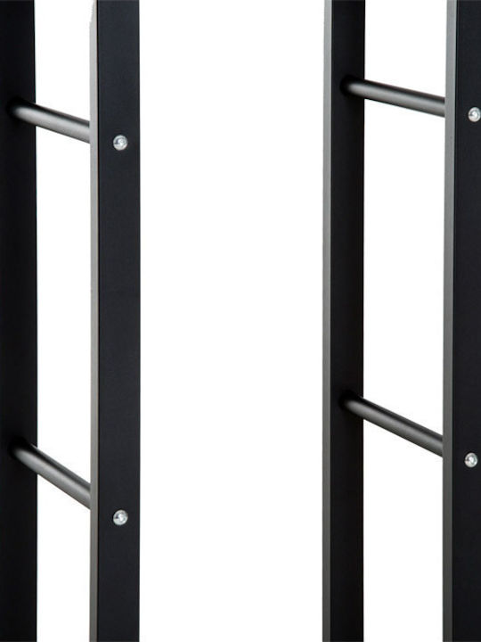 HomCom Inox Ράφι Αποθήκευσης Ξύλων 60x25x100cm Μαύρο