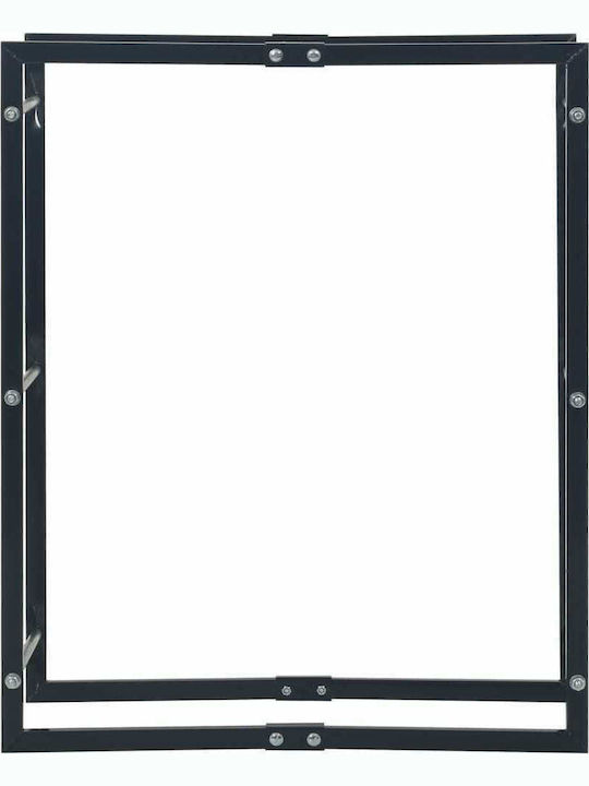 vidaXL Μεταλλικό Ράφι Αποθήκευσης Ξύλων 80x25x100cm Μαύρο