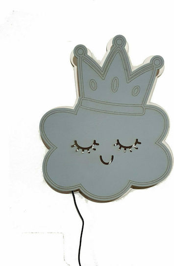 Woodseason Wooden Kids Wall Light Cloud With Crown
