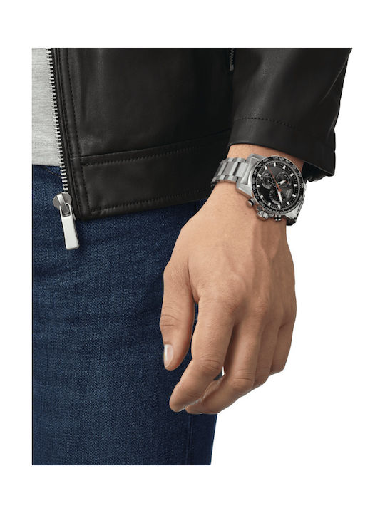 Tissot Watch Battery with Black Metal Bracelet