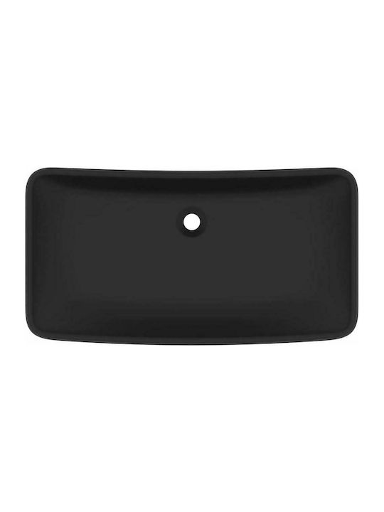 vidaXL Pe blat Lavoar Ceramică 71x38x13.5cm Negru